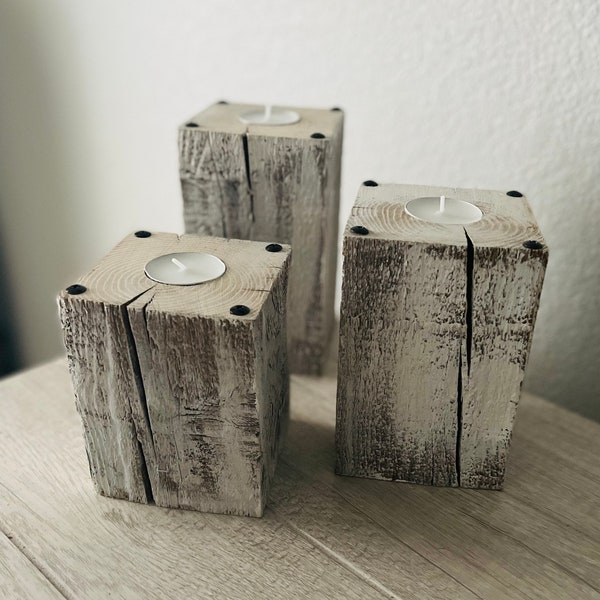 4.5x14.5x4.5 Wood Candle Holder Black main image 0
