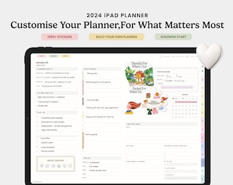 2024 All In One Digital Planner Goodnotes, Best Digital Planner, Hyperlinked Goodnotes Planner Templates ADHD, Life Planner, daily planner