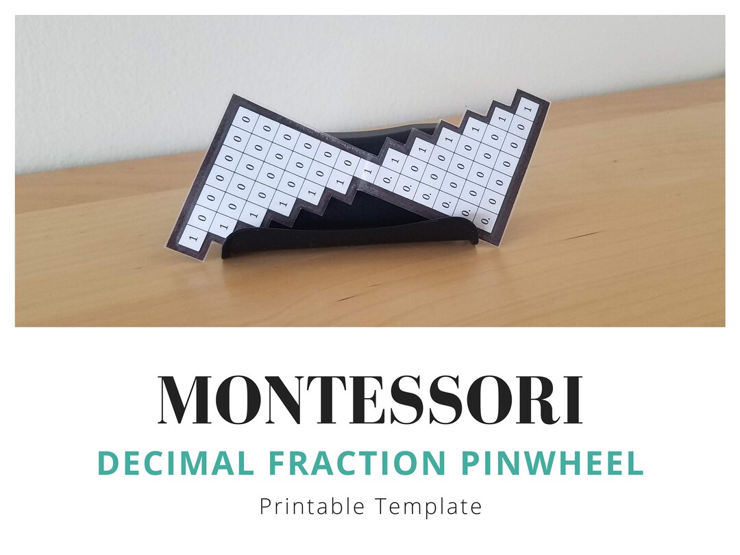 Montessori Decimal Fraction Pinwheel Printable Template | Digital ...