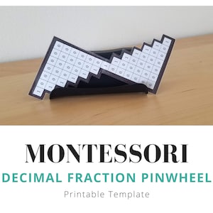 Montessori Decimal Fraction Pinwheel Printable Template | Digital Download