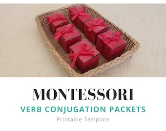 Montessori Verb Conjugation Packets Printable Template | Digital Download