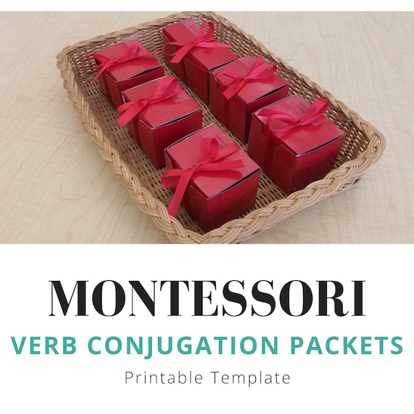 Montessori Verb Conjugation Packets Printable Template | Digital Download