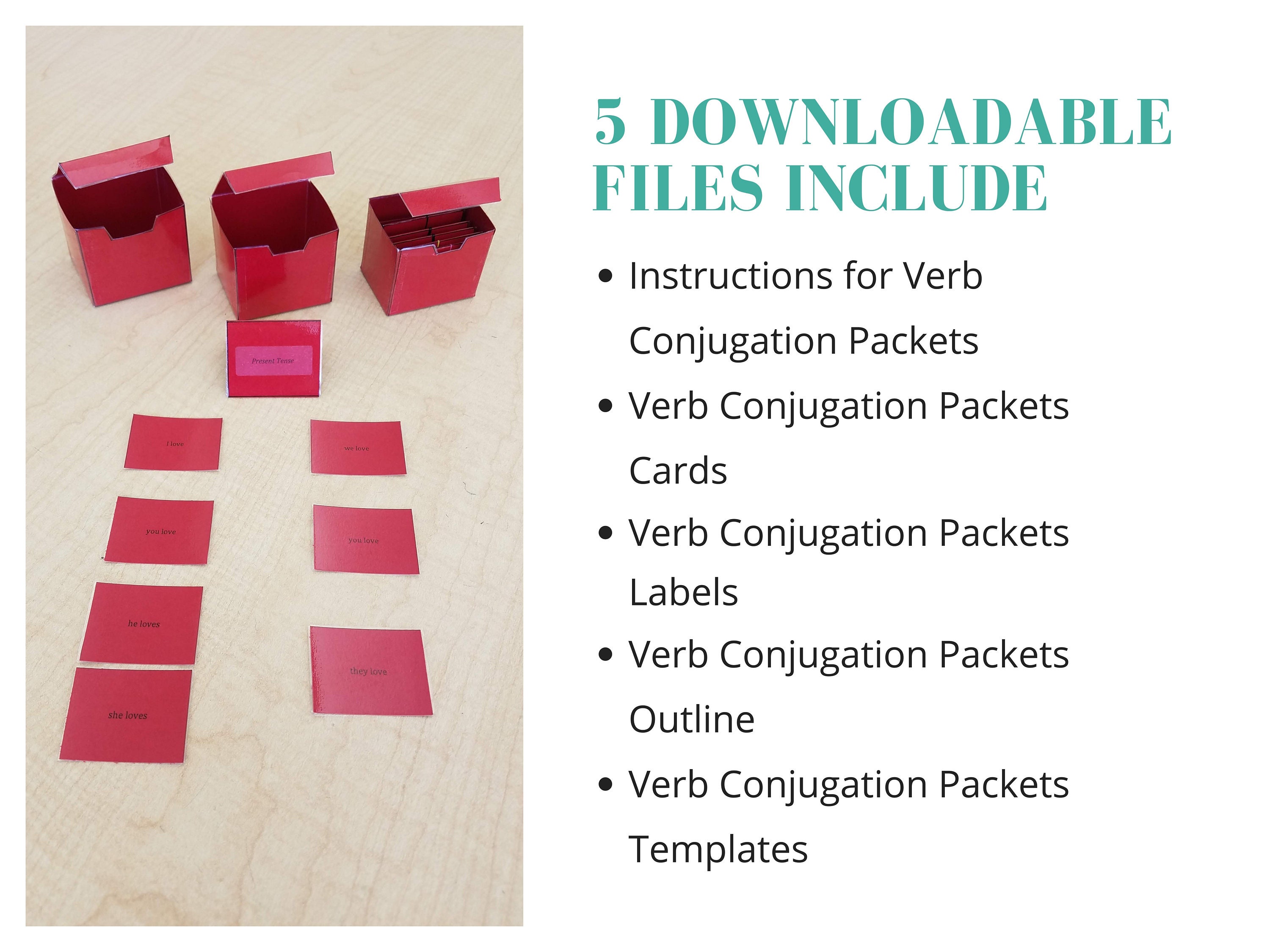 Montessori Verb Conjugation Packets Printable Template Etsy