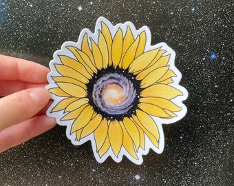 Sunflower Sticker Fibonacci Sequence Spiral Galaxy Sticker Cosmic Gift For Space Lover