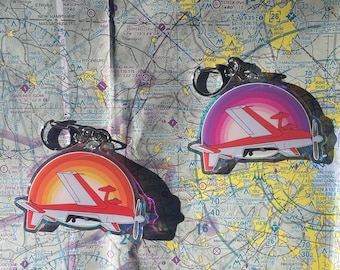 Extra 300 Stunt Plane Keychain: Holographic Sunset Aviation Art