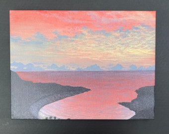 Hanauma Bay Sunrise Canvas Print Oahu Hawaii Painting