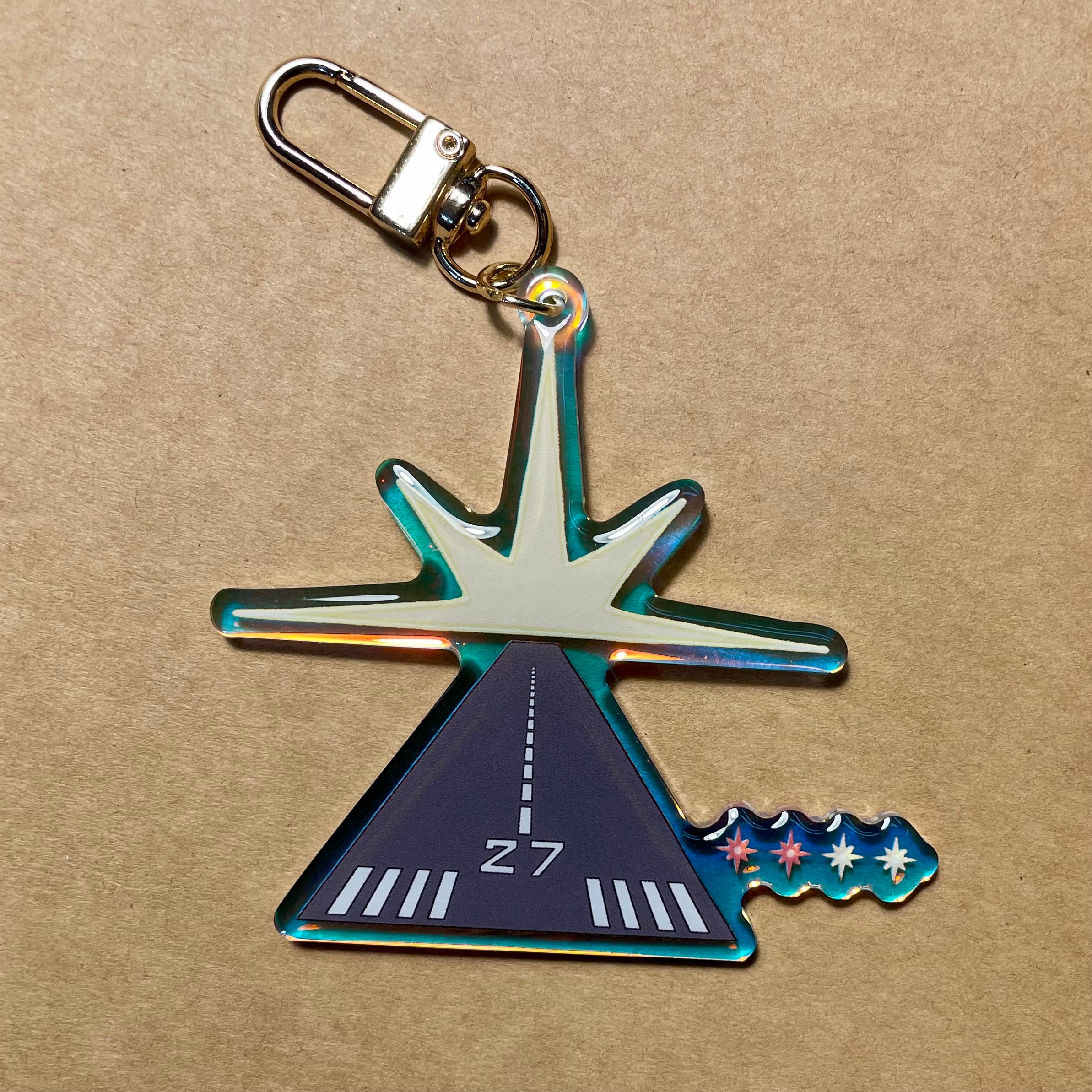 Runway Key Chain Holographic Aviation Keychain: Runway Sunset Design, Pilot Gift - Etsy