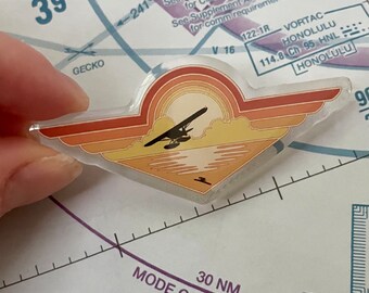 Aviation Pin-Seaplane Design Pilot Wings Pin Gift for Aviation Lover