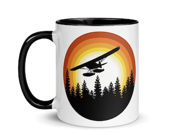 Seaplane Art Mug: Aviation Gift, Dusk Scene, Pilot Coffee Cup