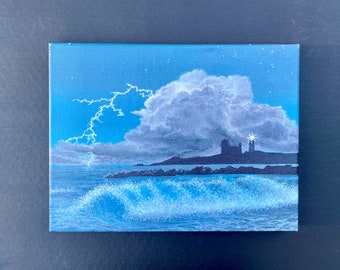 Lighthouse Seascape Canvas Print: Stormy Ocean Art