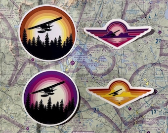 Seaplane Stickers-Aviation Gift For Pilots, Float Plane Sticker