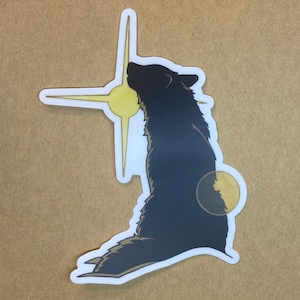 Wolf Sticker, Sunlit Wolf Design
