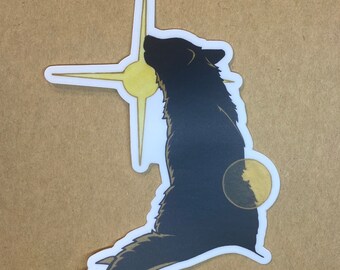 Wolf Sticker, Sunlit Wolf Design