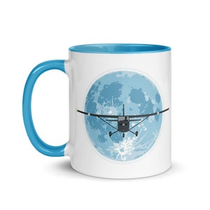 Cessna 172 Mug Blue Moon Design Aviation Mug Gift for Pilots and Aviation Enthusiasts