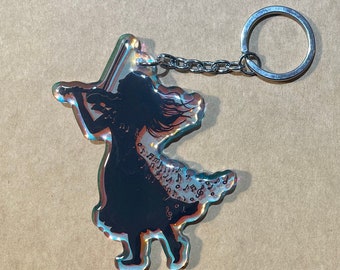 Violinist Keychain: Holographic Music Lover Gift