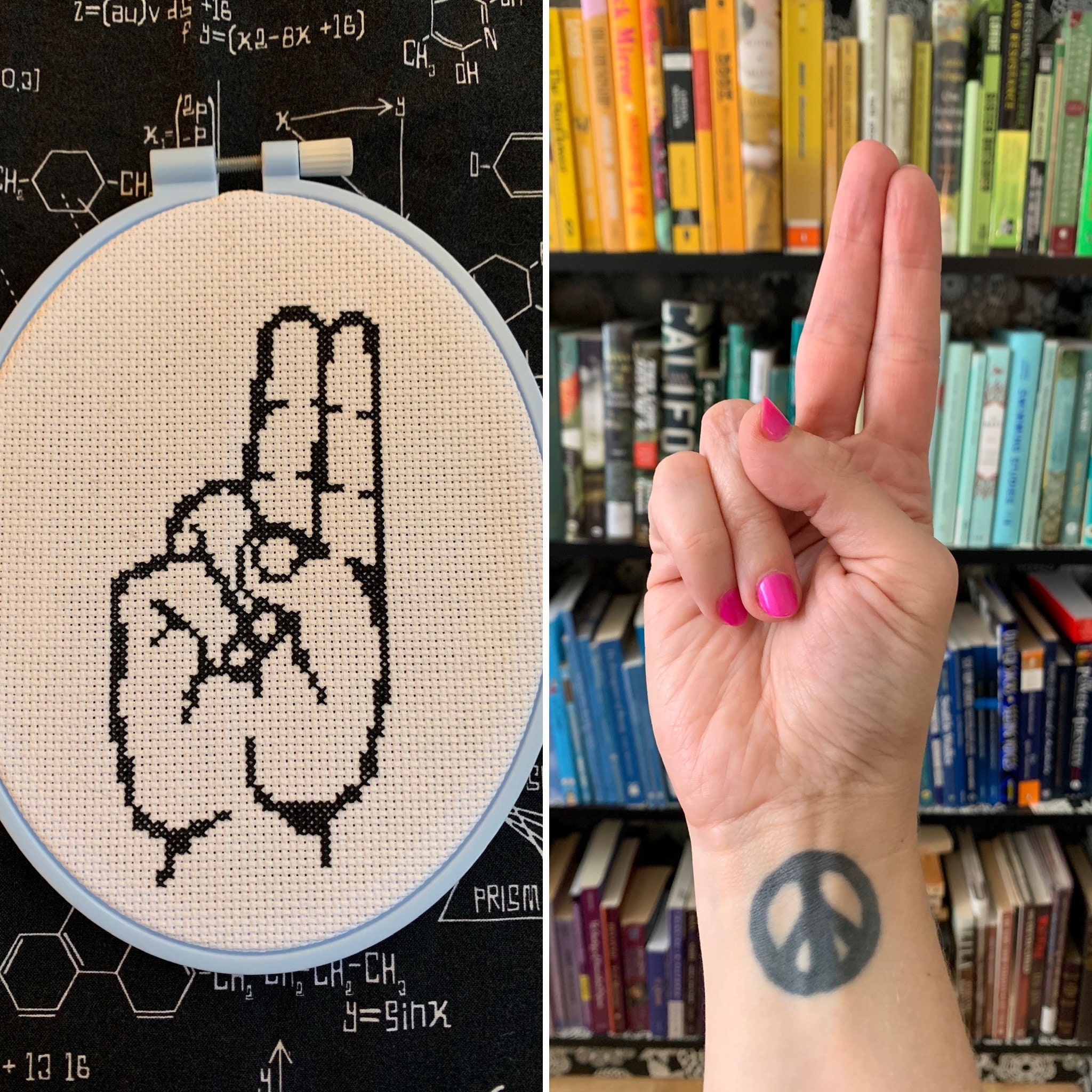 Letter U in American Sign Language (ASL) - Cross Stitch Pattern - PDF ...