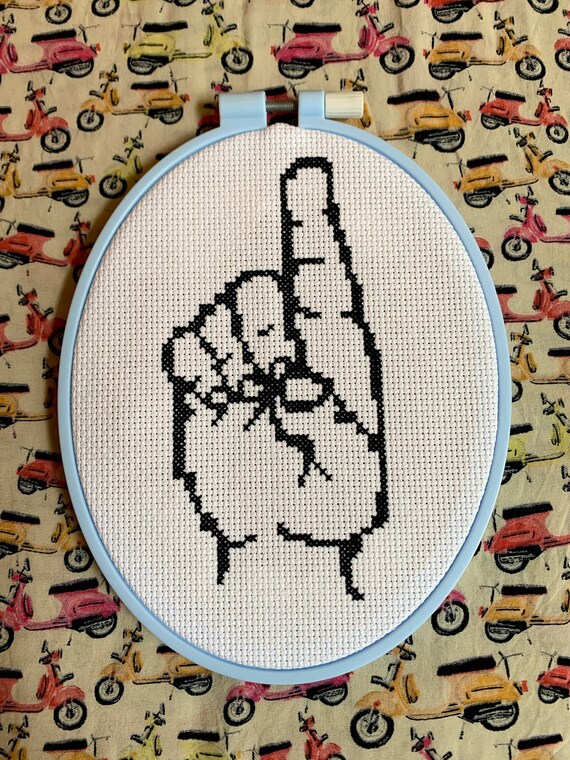 Letter D in American Sign Language ASL Cross Stitch Etsy
