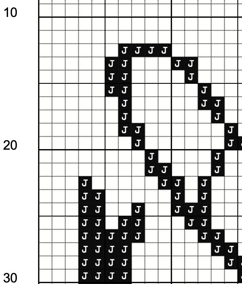 Letter J in American Sign Language (ASL) - Cross Stitch Pattern - PDF ...