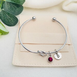 Personligt silverarmband med vänskapsknut, vänskapspresent, bröllopspresenter, brudtärnepresenter, födelsedagspresent till dotter, födelsedagspresent till vän bild 3