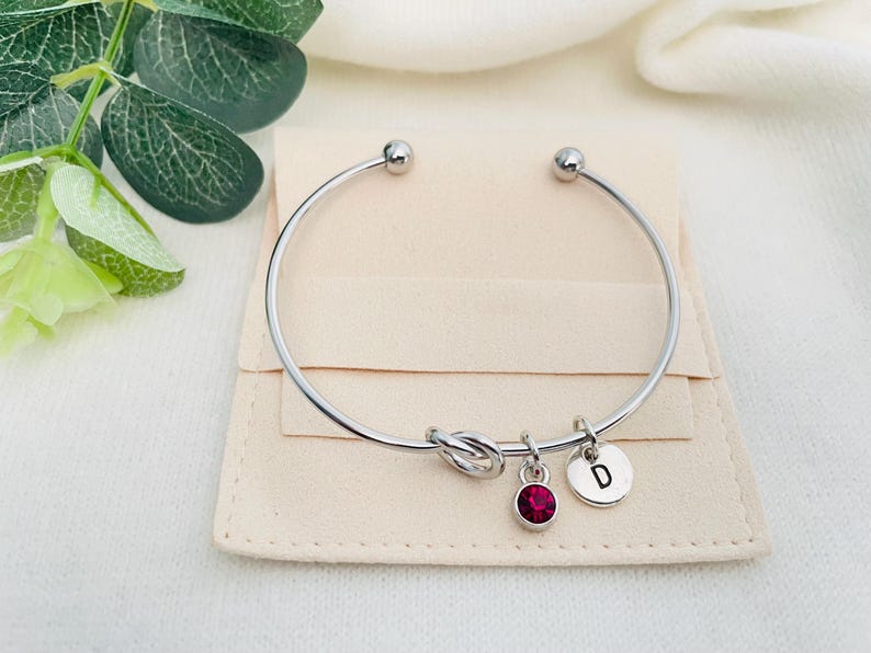 Personligt silverarmband med vänskapsknut, vänskapspresent, bröllopspresenter, brudtärnepresenter, födelsedagspresent till dotter, födelsedagspresent till vän bild 3