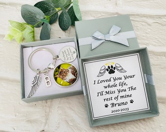 Personalized Cat photo Keyring ,Personalized pet memorial photo Gift keyring | Pet Loss| Pet Memorial | Pet Sympathy Gift | Dog memorial