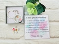 Friendship Gift, Gift for Friend, Long Distance, Missing You,A Little Gift of Friendship, Thinking of you Locket keyring Card Christmas gift product logo