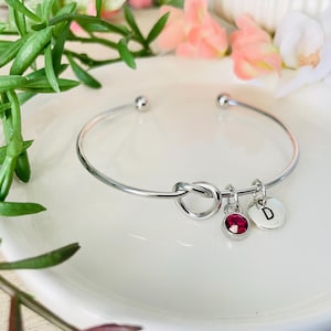 Personalised Silver Friendship Knot Bracelet, Friendship Gift, Wedding Gifts, Bridesmaid Gifts, Daughter Birthday Gift, Friend Birthday Gift
