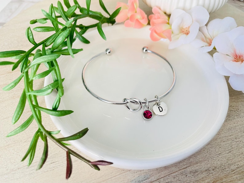 Personligt silverarmband med vänskapsknut, vänskapspresent, bröllopspresenter, brudtärnepresenter, födelsedagspresent till dotter, födelsedagspresent till vän bild 4