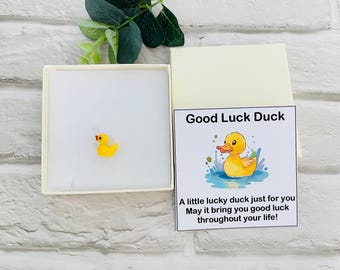 Good Luck Duck, Good Luck Gift, Duck Gift, Desk Cute little Duck, Pocket Hug Duck,  Best Friend Gift, Positive Gift, Lucky Novelty Gift