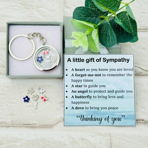Beileid Geschenk: Medaillon Schlüsselanhänger & Karte - Denken an Sie, Trauerfall, Unterstützung Geschenk, Komfort, Umarmung, Freundschaft