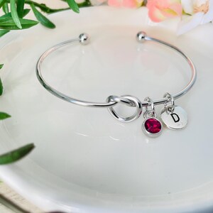 Personligt silverarmband med vänskapsknut, vänskapspresent, bröllopspresenter, brudtärnepresenter, födelsedagspresent till dotter, födelsedagspresent till vän bild 2