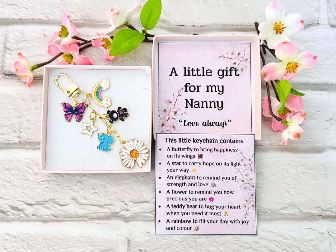 Key Rings Nanny Nanny Gift, Nanny Keepsake, Happy Birthday Gift Keyring, Gift for Her ...