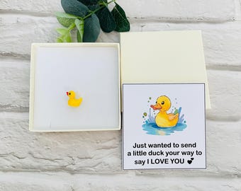 Duck Pocket Hug: I Love You Gift in Matchbox, Birthday Keepsake, Christmas, Valentine's Day