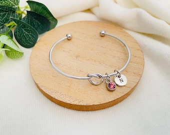 Silver Knot Bracelet Gift For Her, Personalised Christmas Gifts, Best Friend Gift, Bridesmaid Gifts, Sister Birthday Gift, Friendship Gift