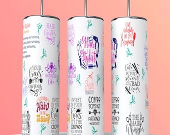 Perfect for hair stylists, this eye-catching Skinny Tumblr Wrap design is a must-add to your collection! Hair Dresser 20 oz tumblr wrap.