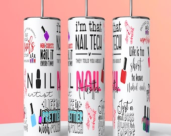 Nail technician Skinny Tumblr Wrap. Manicurist tumblr design.