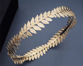 Gold Plated Vintage Olive Leaf Tiara / Bridal Wedding Crown