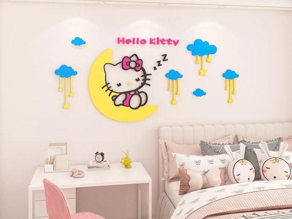 3D Acrylic Hello Kitty Wall Decoration Sticker for Baby Room