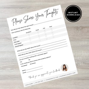 Open House Sign In Sheet PDFs, Feedback Forms, Welcome Signs | Real Estate Marketing Templates, Realtor Editable Forms, Canva, Listing Agent