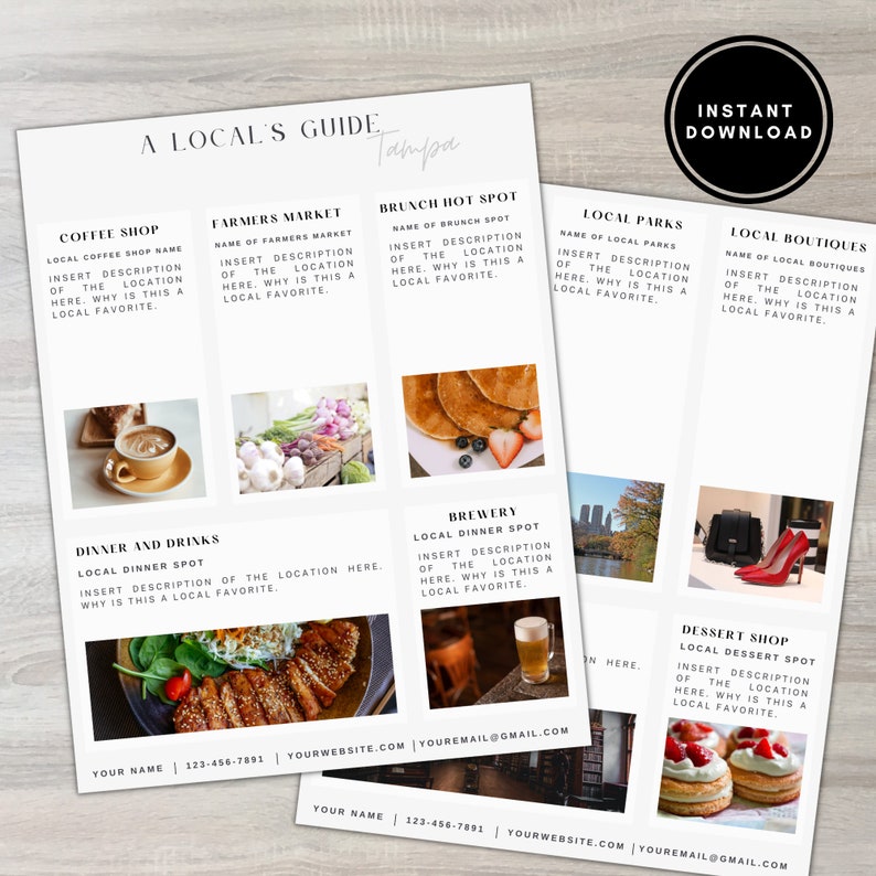 Real Estate Local Guide Flyer Template. Luxury Local Scene. Around the ...