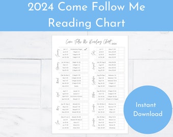 Lästabell 2024 Kom och följ mig | Direkt nedladdning | Utskrivbar lästabell | Kom och följ mig | Låg bläckförbrukning
