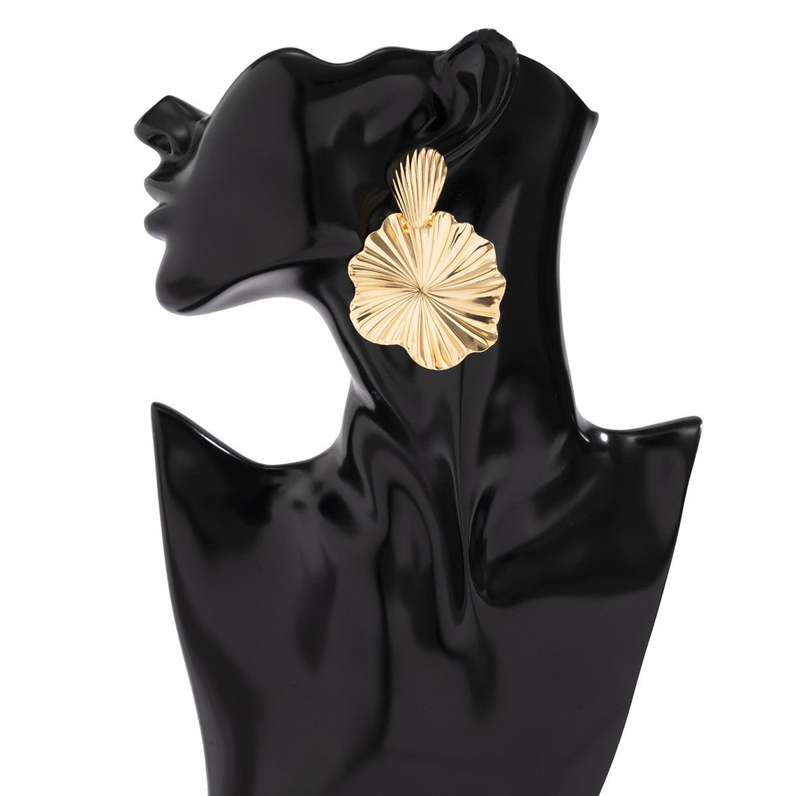 Large Flower Earrings  Big Flower Ear Cuff  Big Flower image 8