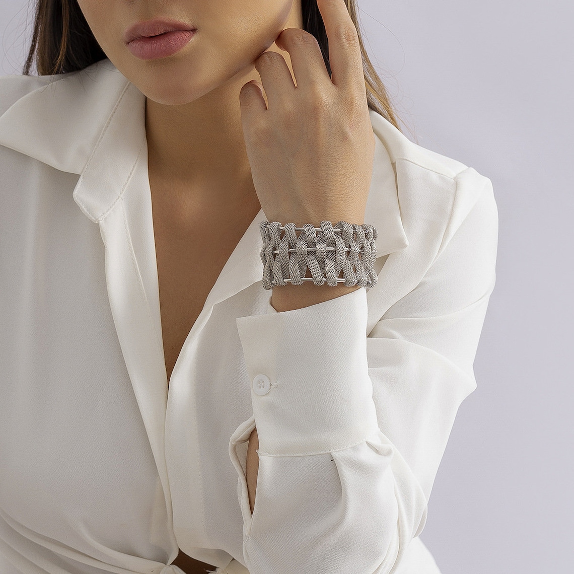 Pattern Wrist Bracelet  Wrap Wide Bangle  Wrap Wide Bracelet image 5