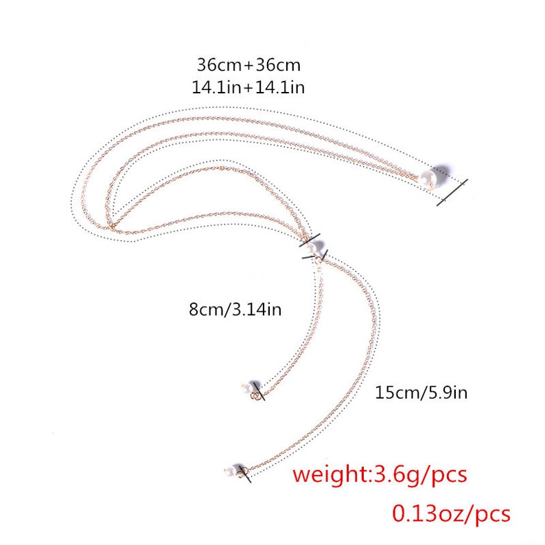 Simple Pearl Back Chain Summer Body Chain Simple Y Necklace image 8