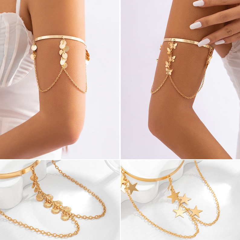 Butterfly Arm Chain Armlet Upper Arm Bracelet Butterfly image 5
