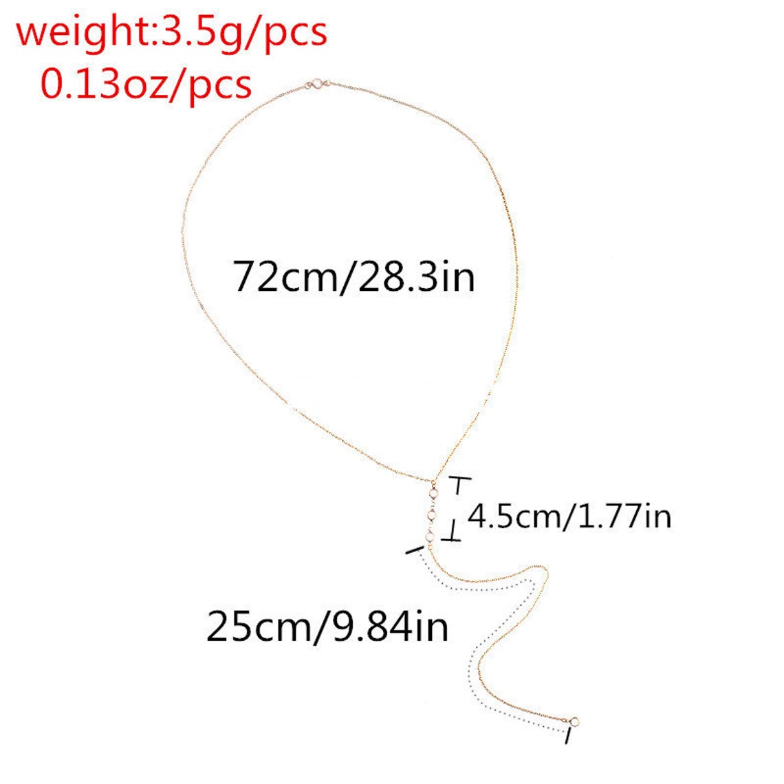 Simple Crystal Back Chain Crystal Body Chain Pearl Backdrop image 7