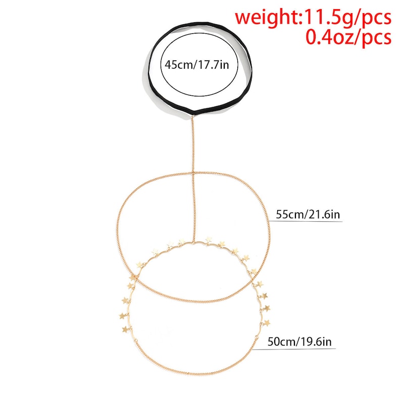 Star Leg Chain  Star Body Chain  Beach Harness  Layered Leg image 9