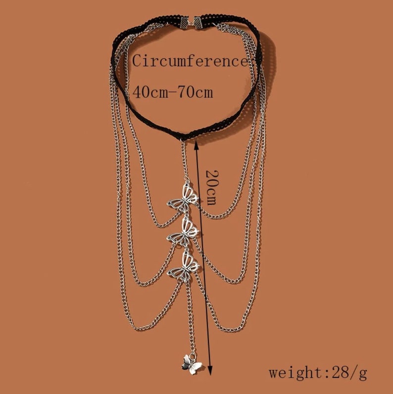 Women Sexy Body Chain Butterfly Leg Chain Silver Butterfly image 5