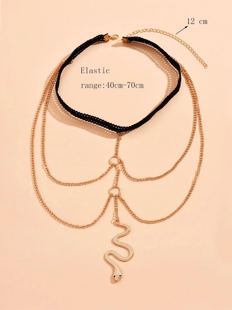 Double Layered Snake Leg Chain  Bikini Body Bridal Jewelry  image 6