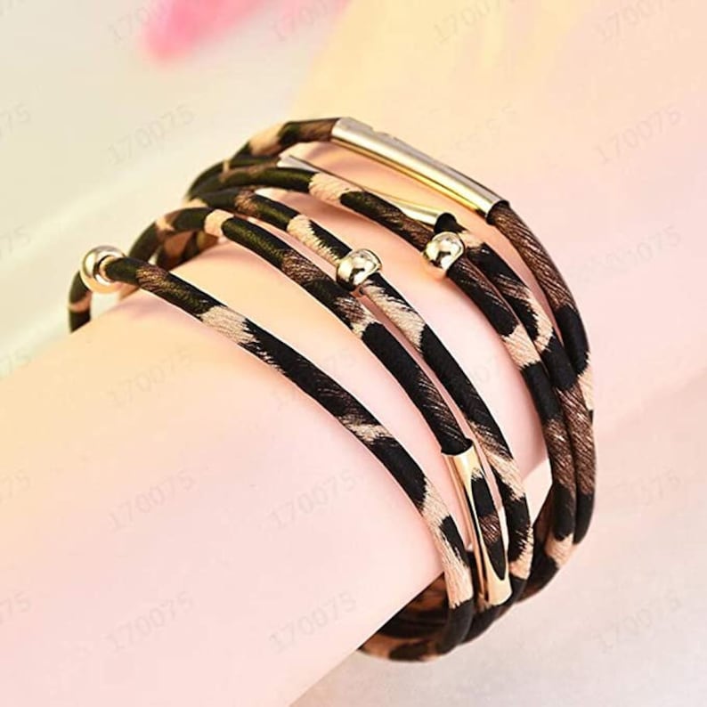3 Pcs Leather Cuff Leopard Heart Shape Set  3 Pieces Jewelry image 5